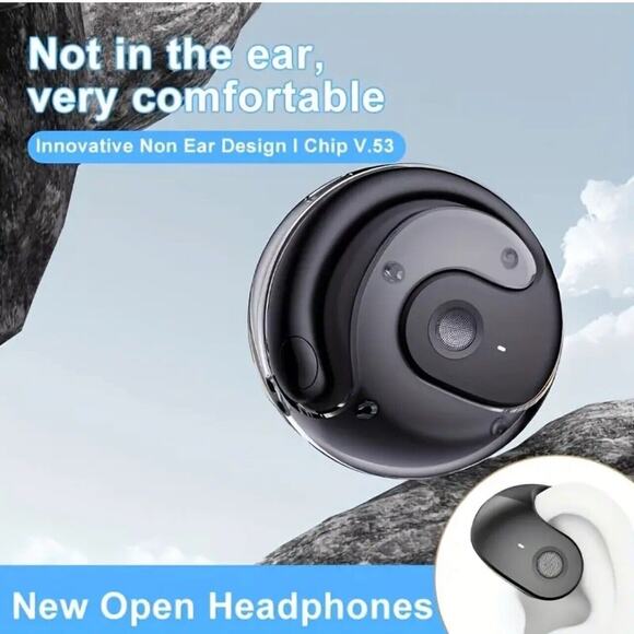 Open Ear Bluetooth 5.3 Ear Hook Sport Earbuds with Charging Case X28 - Black - Picture 4 of 8